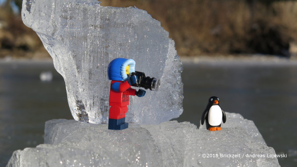Bricks on Ice - Forscherin mit Kamera und Pinguin 2 | ©2018 Brickzeit