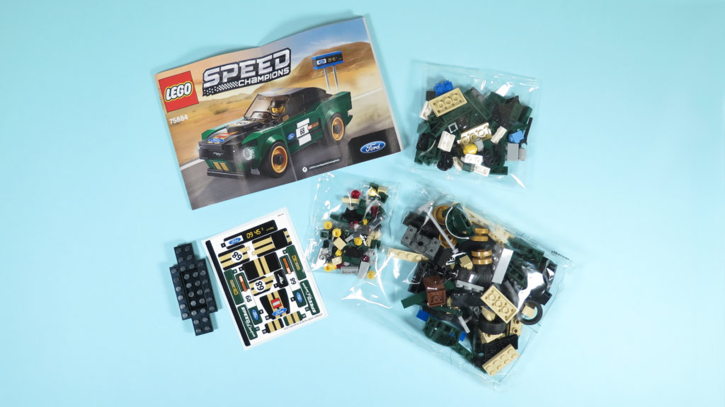 LEGO® Speed Champions - 75884 - 1968 Ford Mustang Fastback - Inhalt | ©2018 Brickzeit