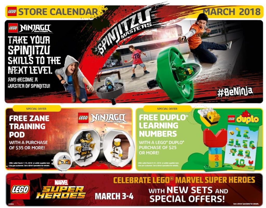 LEGO® Store Calendar March 2018 USA | ©LEGO Gruppe