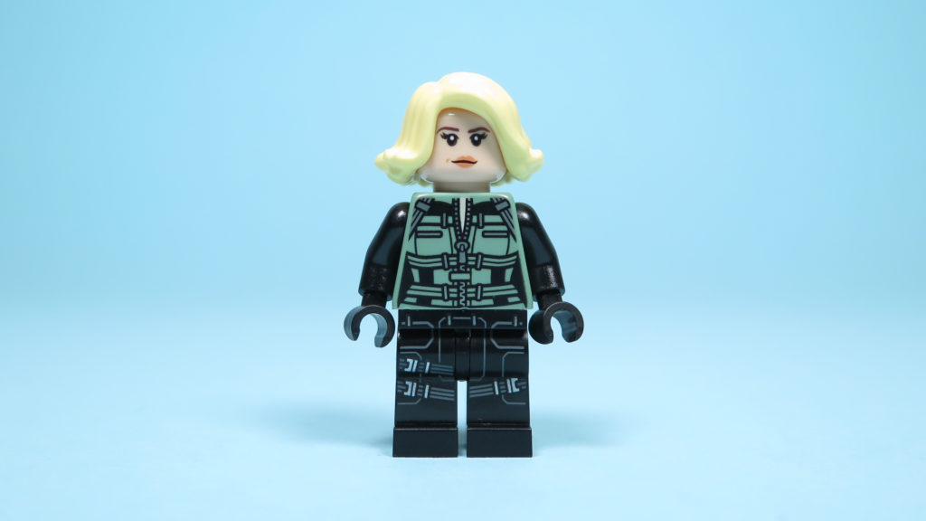 LEGO® Marvel Super Heroes 76101 Outrider Dropship-Attacke - Black Widow Vorderseite, Gesicht 1 | ©2018 Brickzeit