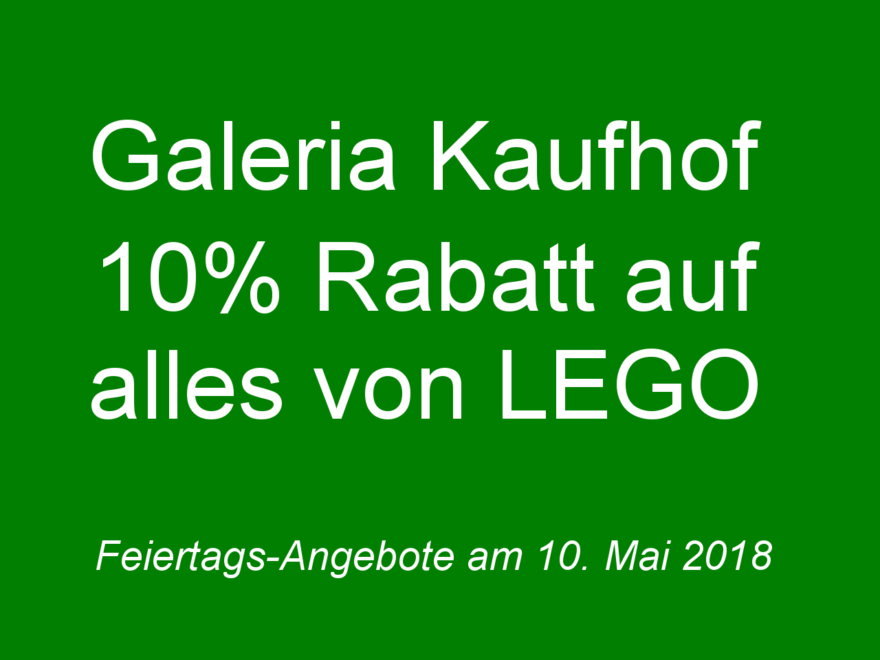 Feiertags Angebote 10 Prozent Rabatt Auf Alles Von Lego Bei