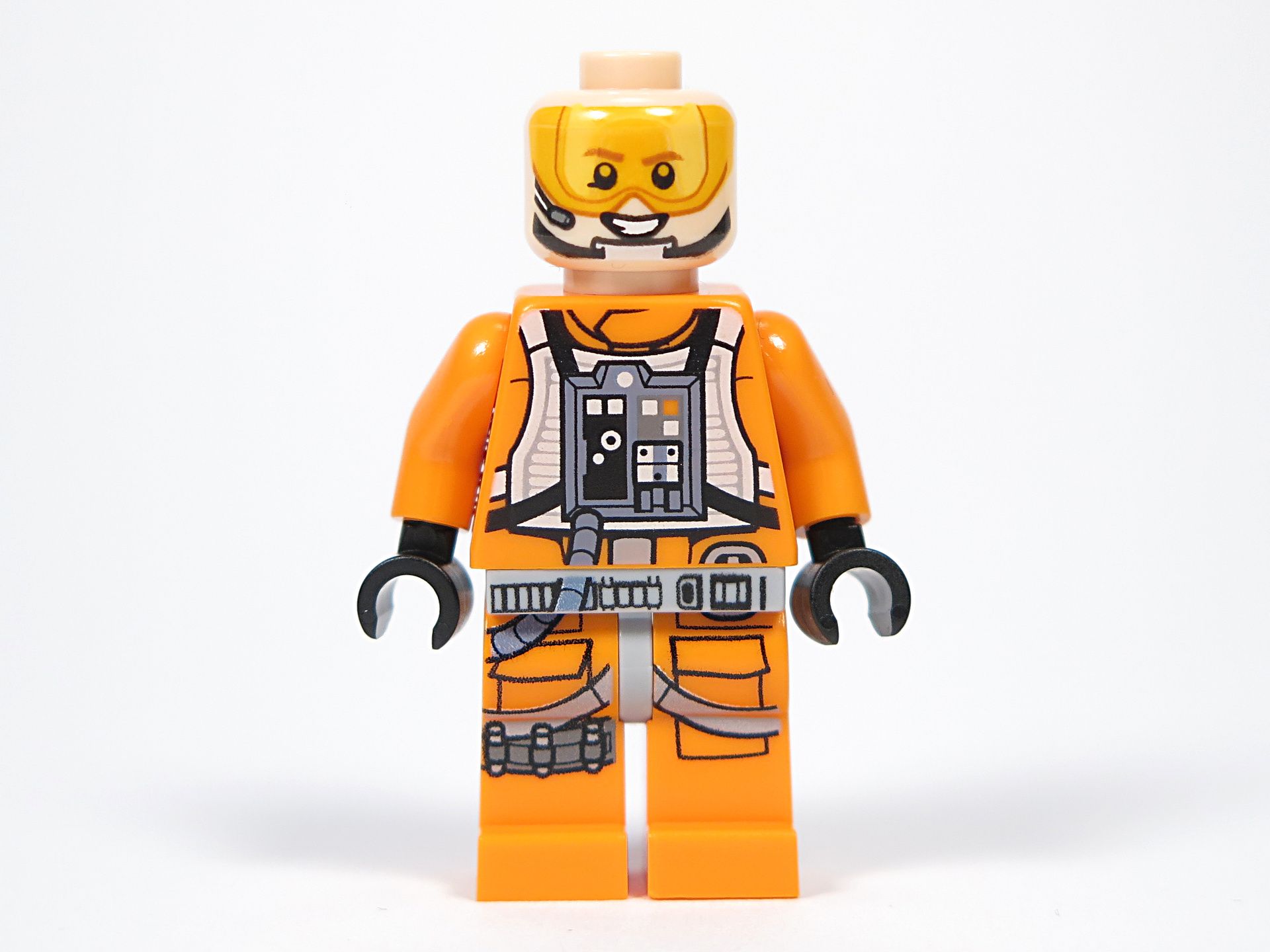 LEGO® Star Wars™ UCS Y-Wing Starfighter - Minifigur Gold Leader, Jon "Dutch" Vander, Vorderseite ohne Helm | ©2018 Brickzeit