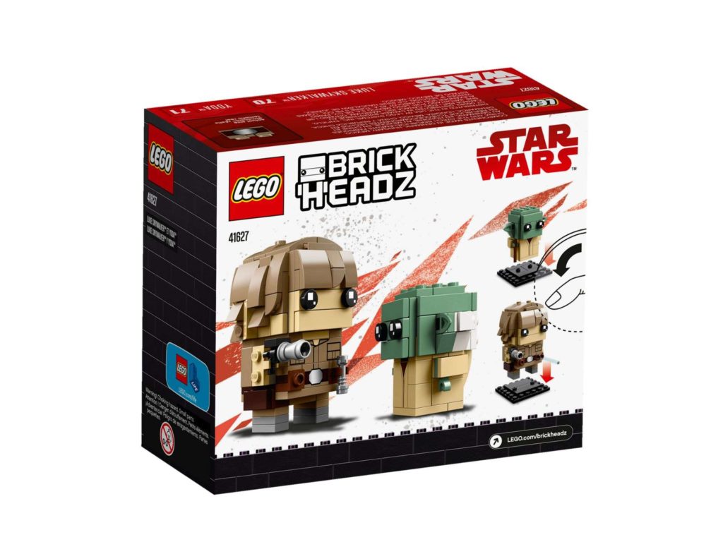 LEGO® Brickheadz™ Luke & Yoda™ (41627) - Packung Rückseite | ©2018 LEGO Gruppe