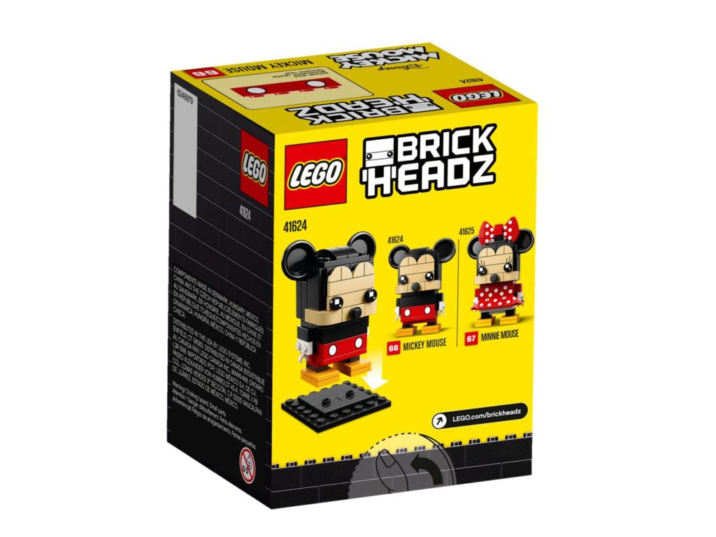 LEGO® Brickheadz Micky Maus 41624 - Packung Rückseite | ©2018 LEGO Gruppe