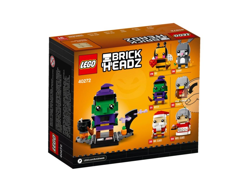 LEGO Brickheadz Halloween-Hexe 40272 - Packung Rückseite | ©LEGO Gruppe