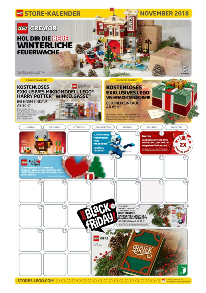 LEGO® Store-Kalender November 2018 | ©LEGO Gruppe
