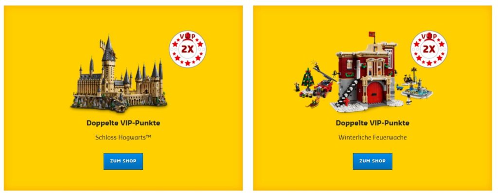 Doppelte LEGO VIP Punkte auf Schloss Hogwarts und Winterliche Feuerwache | ©LEGO Gruppe