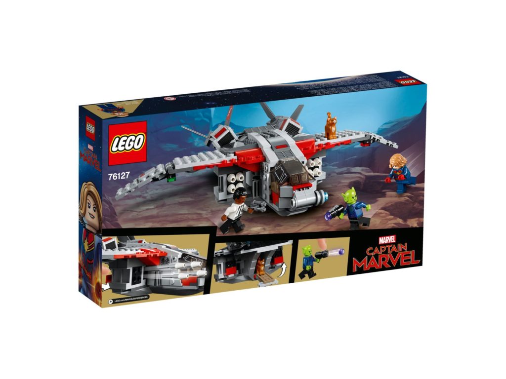 LEGO® Marvel Super Heroes 76127 Captain Marvel und die Skrull-Attacke - Packung Rückseite | ©LEGO Gruppe