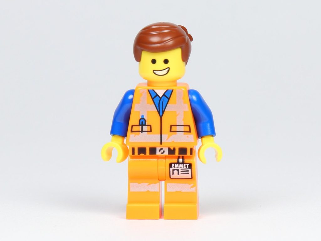 THE LEGO MOVIE 2 Mini-Baumeister Emmet (30529) - Minifigur Emmet Vorderseite, lächelnd | ©2019 Brickzeit