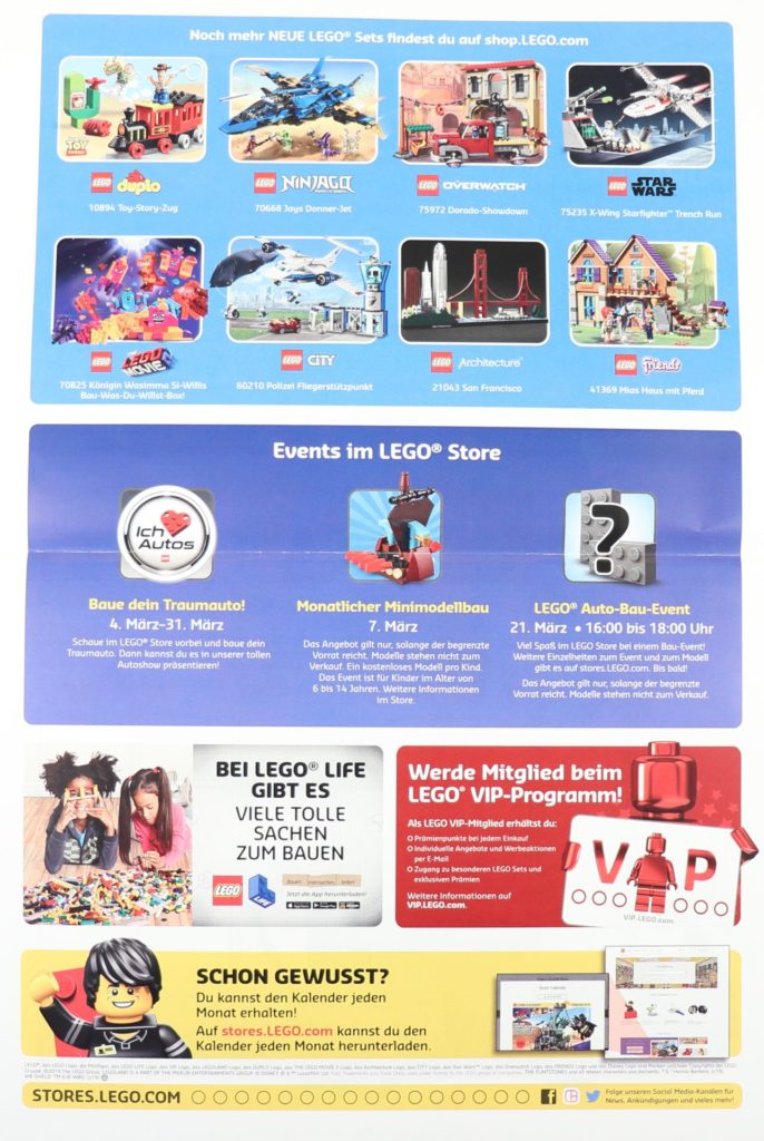 LEGO Store-Kalender März 2019 - Rückseite