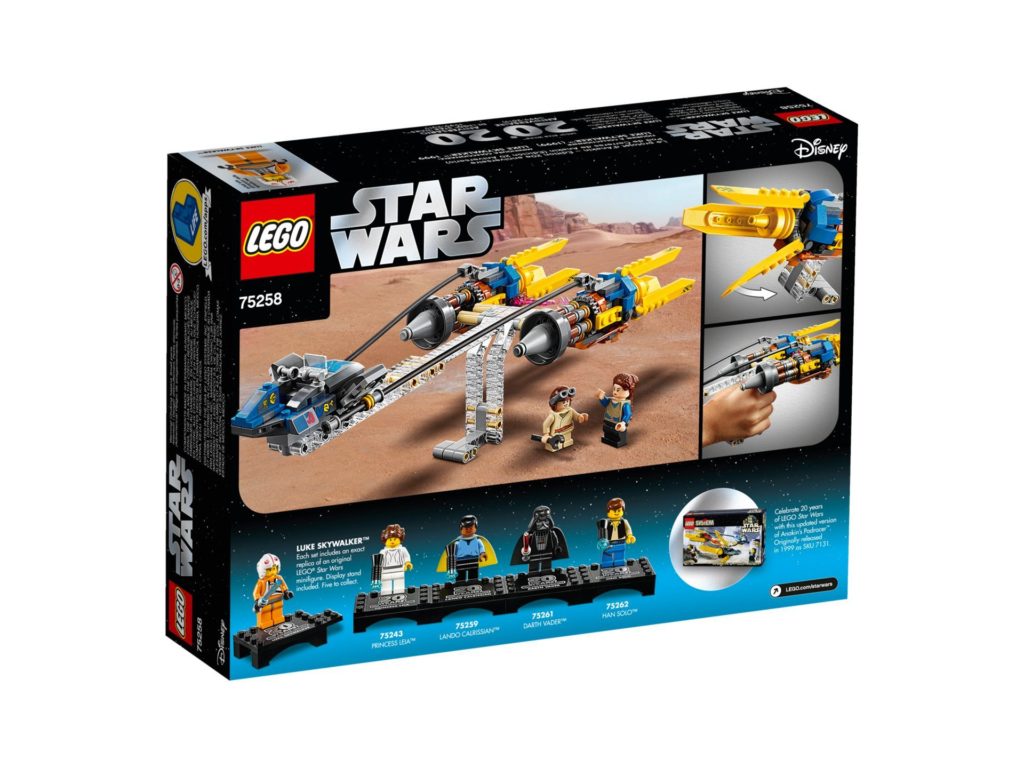 LEGO® 75258 Anakin's Podracer™ - 20 Jahre LEGO Star Wars - Packung Rückseite | ©LEGO Gruppe
