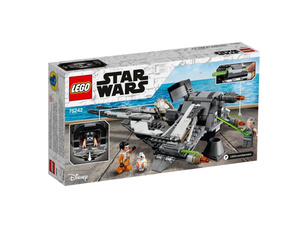 LEGO 75242 TIE Interceptor™ - Allianz-Pilot - Verpackung Rückseite | ©LEGO Gruppe