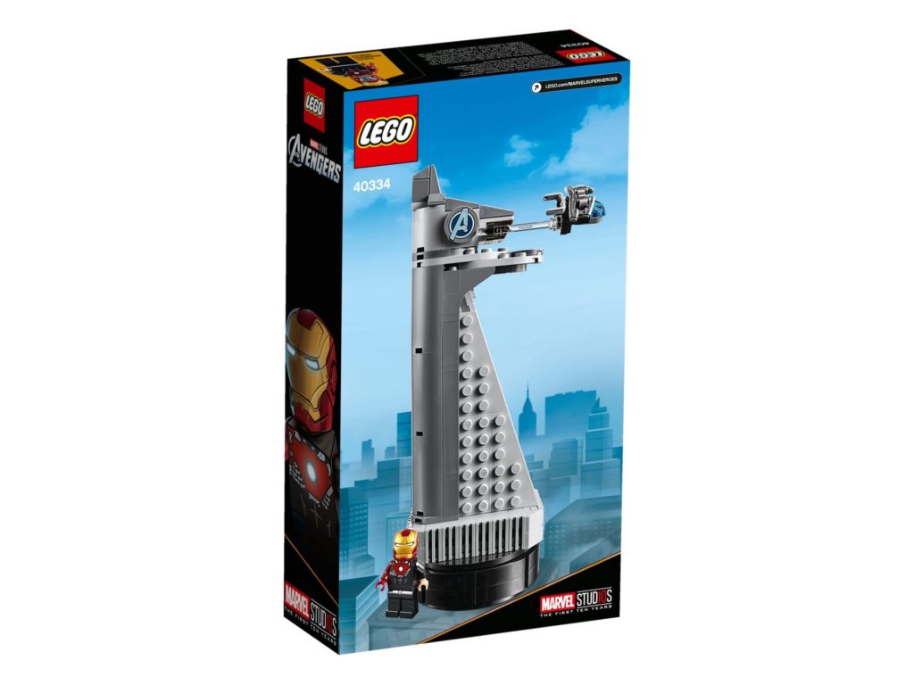 LEGO® Marvel Super Heroes 40334 Avengers Tower - Packung Rückseite | ©LEGO Gruppe