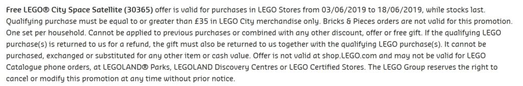 LEGO City Satellit Gratisbeigabe Juni 2019 - Bedingungen Englisch | LEGO Gruppe
