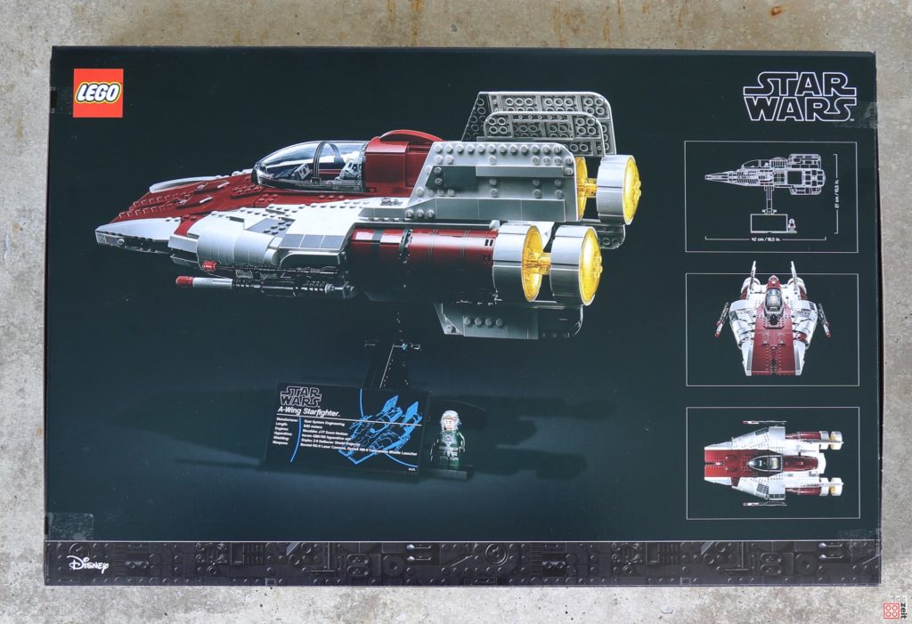 LEGO Star Wars 75275 UCS A-Wing - Packung, Rückseite | ©2020 Brickzeit