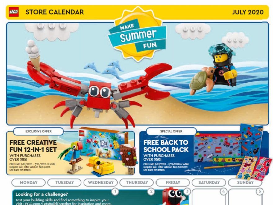 Amerikanischer LEGO Store Kalender Juli 2020 | ©LEGO Gruppe
