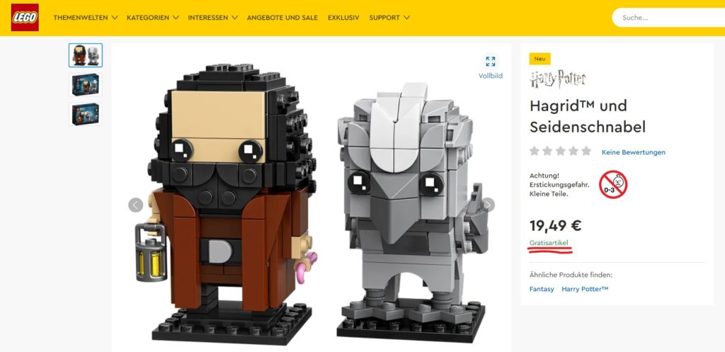 LEGO Harry Potter 40412 Brickheadz - Hagrid™ und Seidenschnabel - Eine Gratisbeigabe?