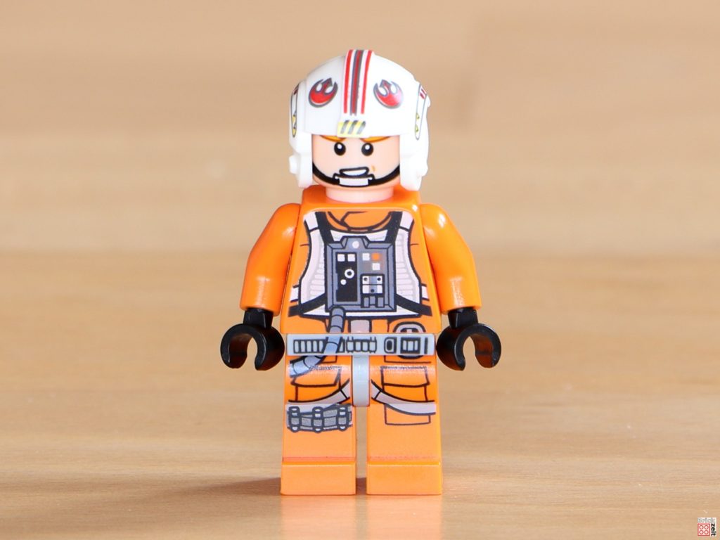 Vorderseite mit alternativem Gesicht von LEGO Luke Skywalker im Piloten-Outfit | ©Brickzeit