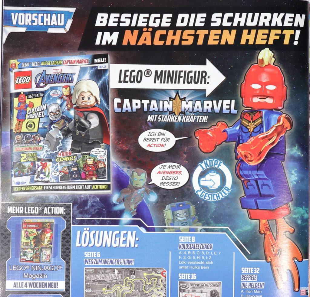 Heftvorschau LEGO Marvel Avengers Magazin Nr. 3 mit Captain Marvel | ©Brickzeit