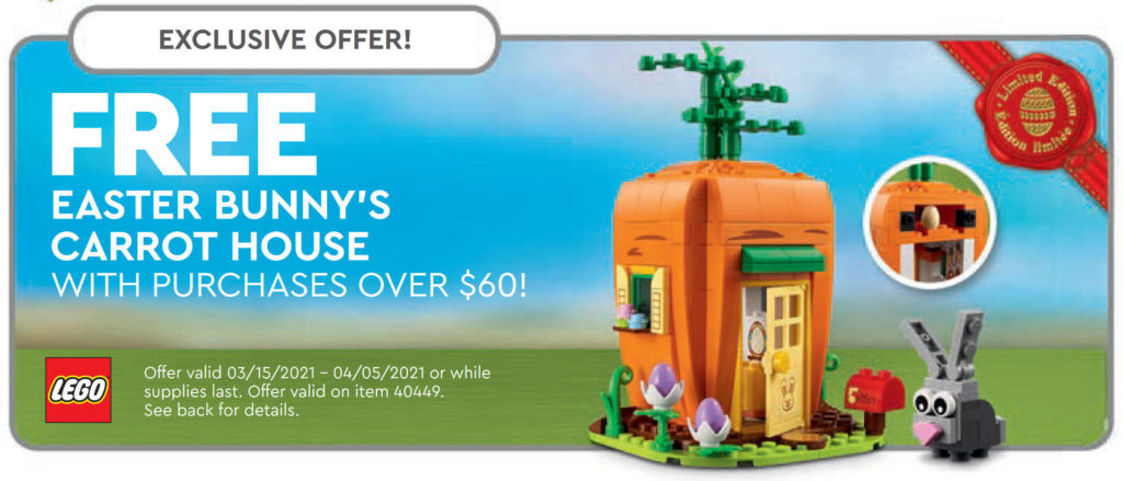 LEGO 40449 Easter Bunny's Carrot House - Ankündigung aus dem LEGO Store Kalender März 2021 in USA