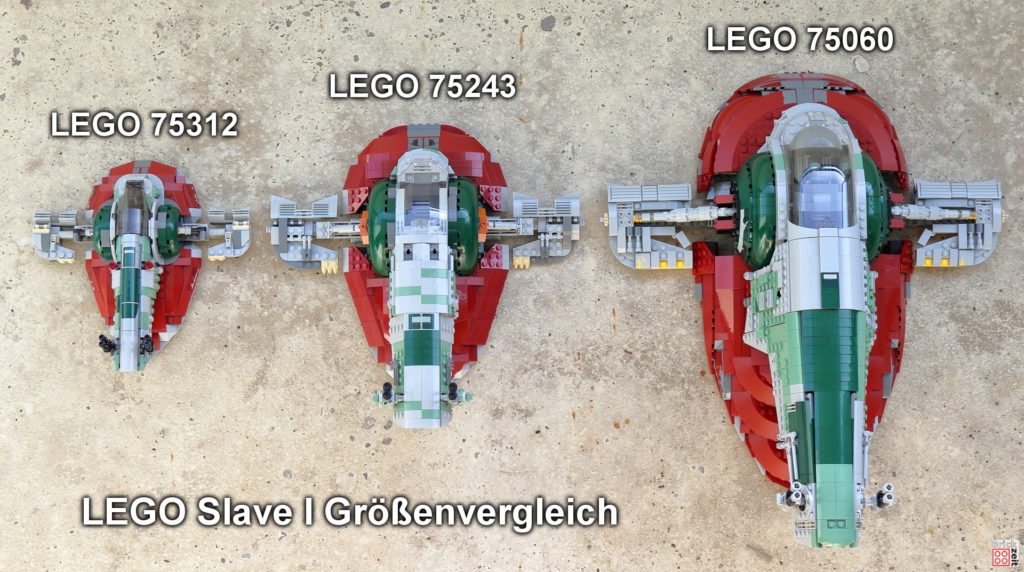 LEGO Slave I im Größenvergleich (75312, 75243, 75060) | ©Brickzeit