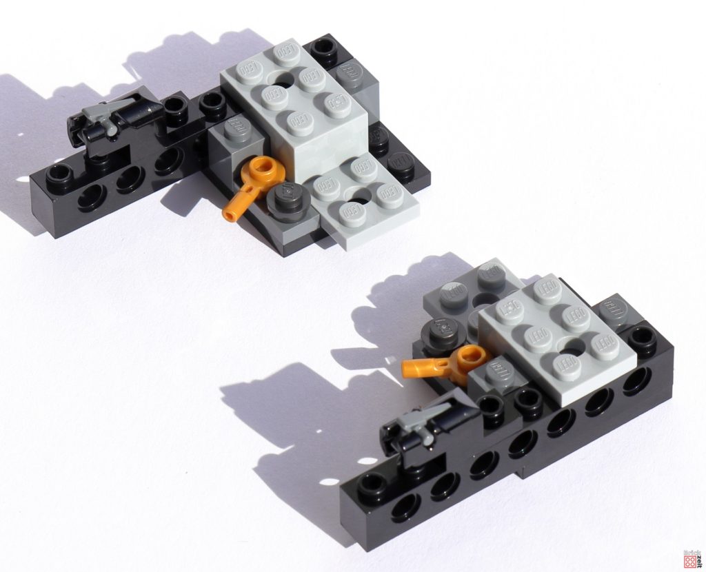 Vorderradaufhängung des LEGO Tumblers | ©Brickzeit