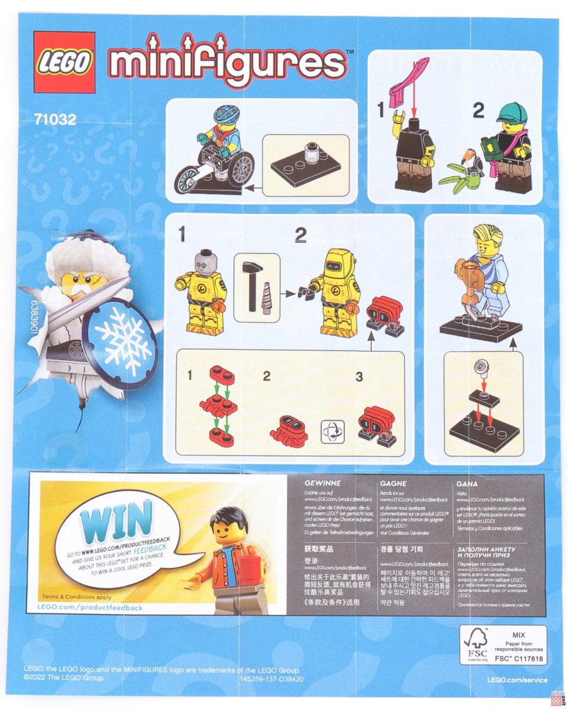 Beipackzettel Rückseite - LEGO 71032 Minifiguren Serie 22 | ©Brickzeit
