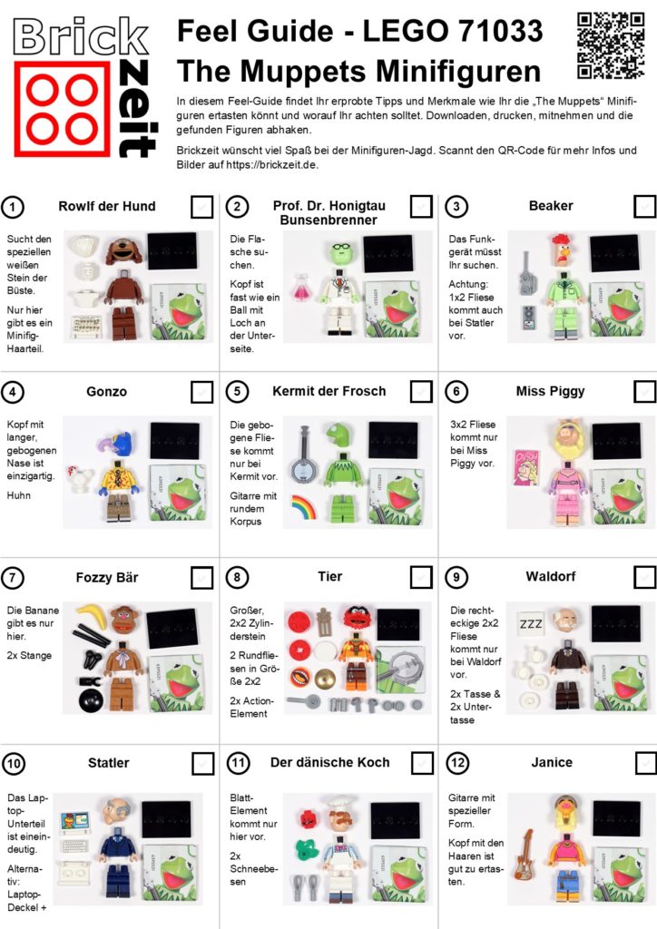 Handlicher LEGO 71033 The Muppets Minfiguren Feel-Guide zum Download - Seite 2 | ©Brickzeit
