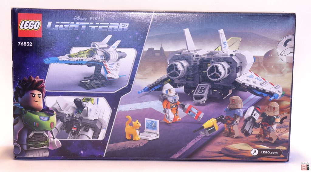 PackungsRückseite von LEGO Lightyear 76832 XL-15 Sternjäger | ©Brickzeit