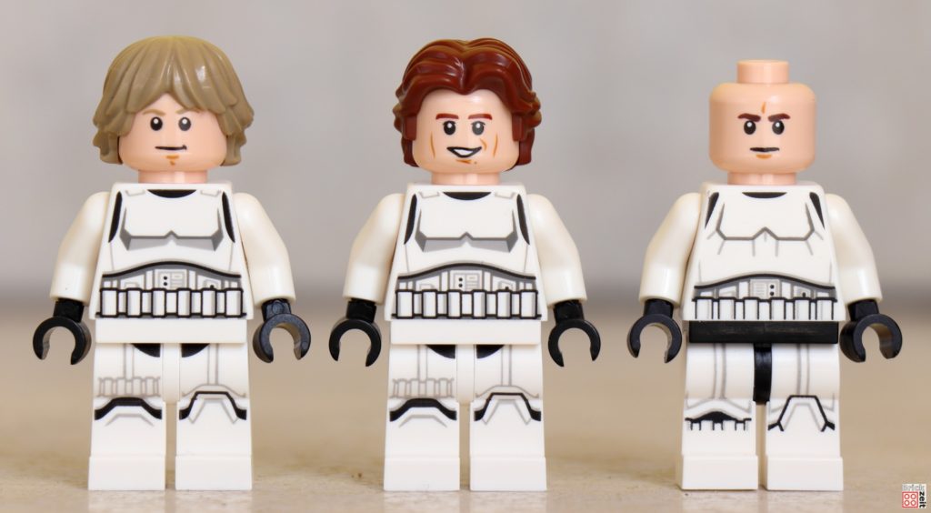 Vergleich Luke & Han mit Stormtrooper, Vorderseite | ©Brickzeit