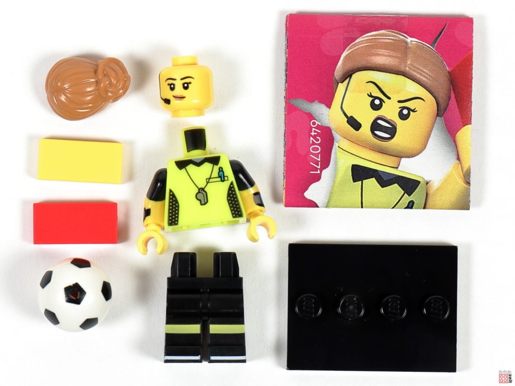 LEGO 71037 - Fußballschiedsrichterin, Einzelteile | ©Brickzeit