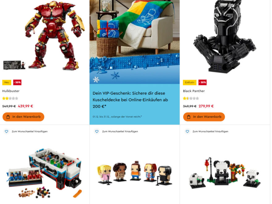 LEGO Angebote zum Jahresende - neuer Hulkbuster 20% reduziert