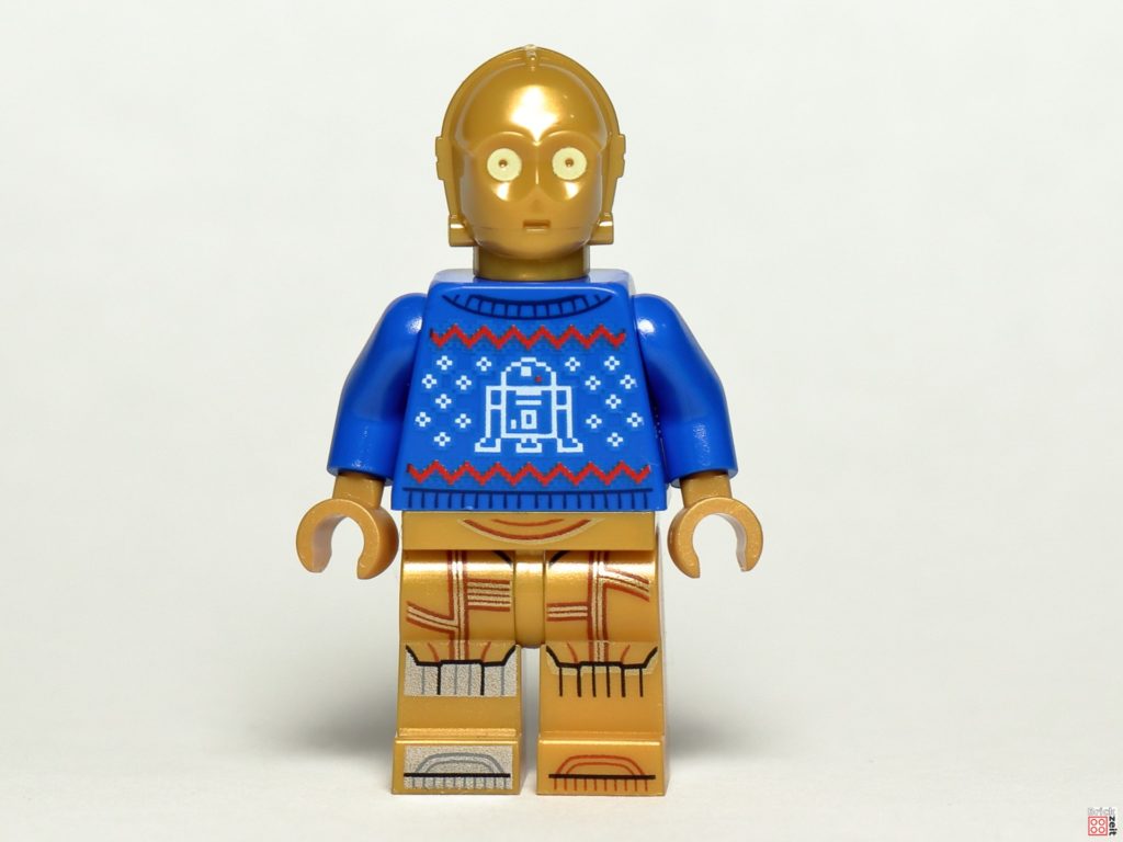 C-3PO im blauen Weihnachtspulli | ©Brickzeit