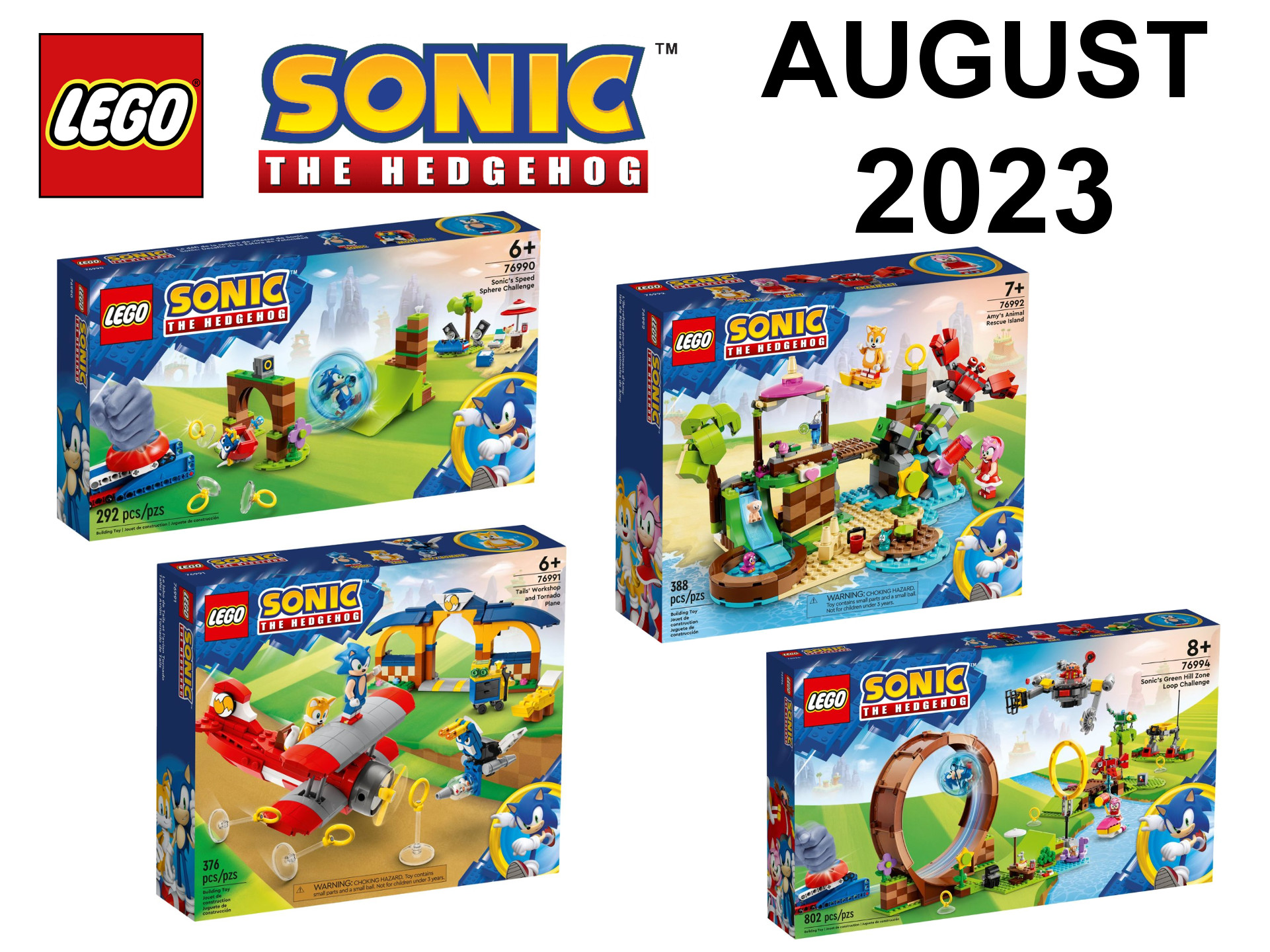 Lego Sonic Desafio de Looping Da Zona De Green Hill 802 pcs 76994