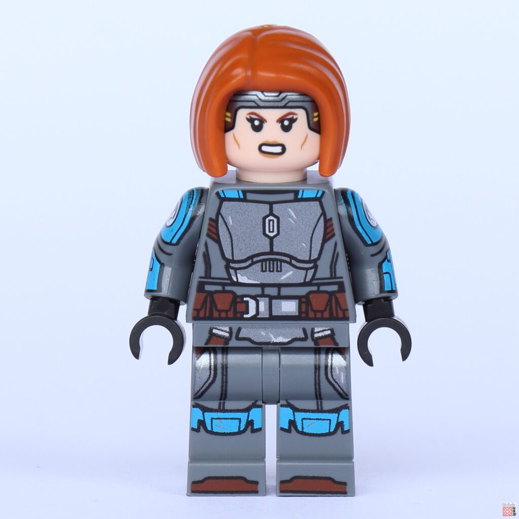 LEGO 75361 - Bo-Katan Kryze mit Haaren, grimmiges Gesicht, Vorderseite | ©Brickzeit