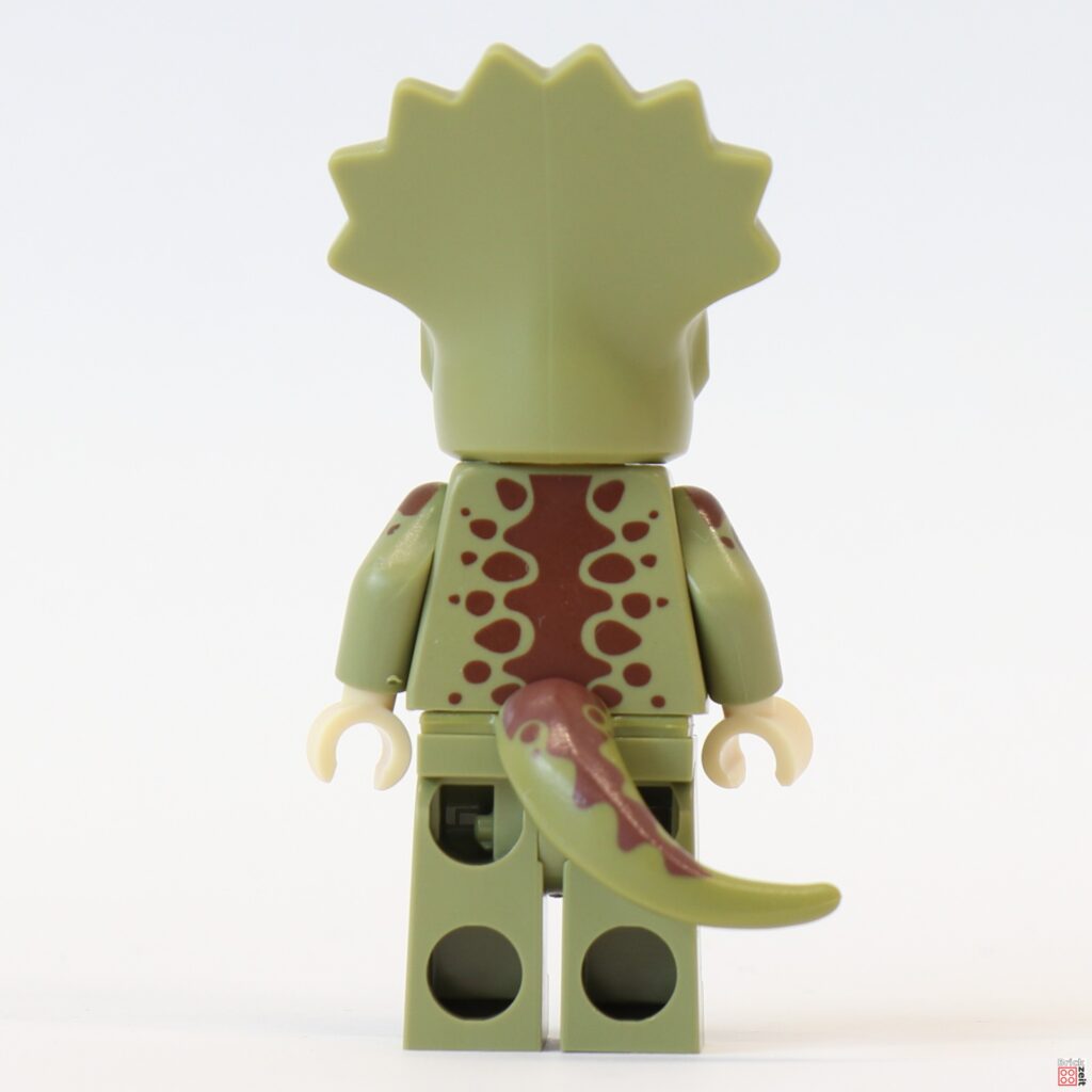 LEGO 71045 Triceratops Kostüm-Fan, Rückseite | ©Brickzeit