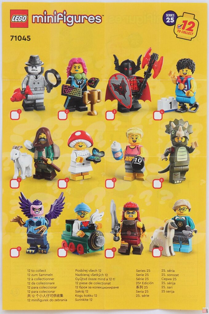 Beipackzettel der LEGO Minifiguren Serie 25 | ©Brickzeit