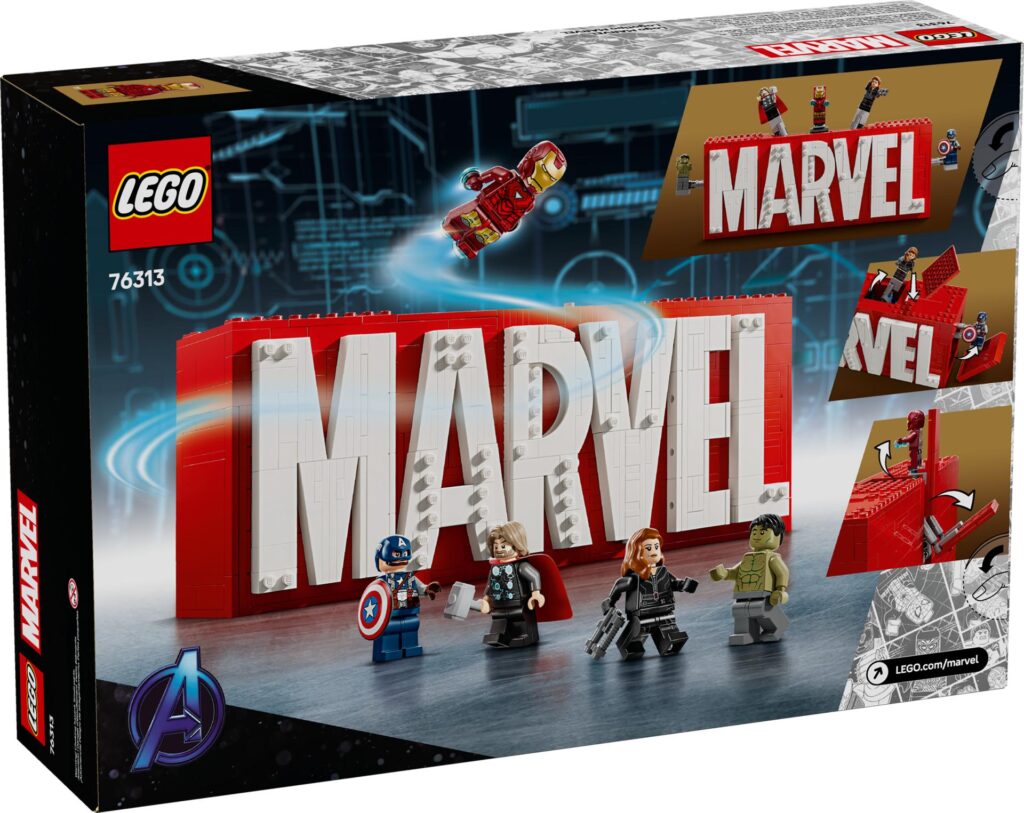 LEGO Marvel 76313 MARVEL Logo & Minifiguren | ©LEGO Gruppe